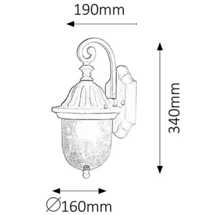 Rabalux - Applique murale extérieure 1xE27/60W/230V