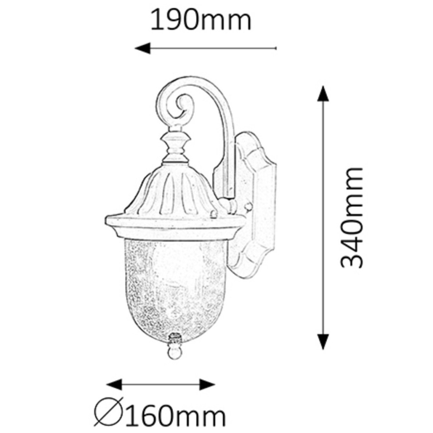 Rabalux - Applique murale extérieure 1xE27/60W/230V