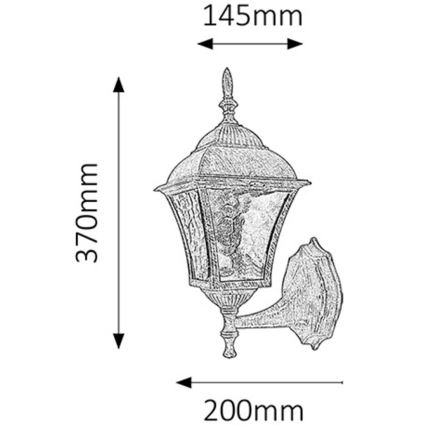 Rabalux - Applique murale extérieure 1xE27/60W/230V IP43