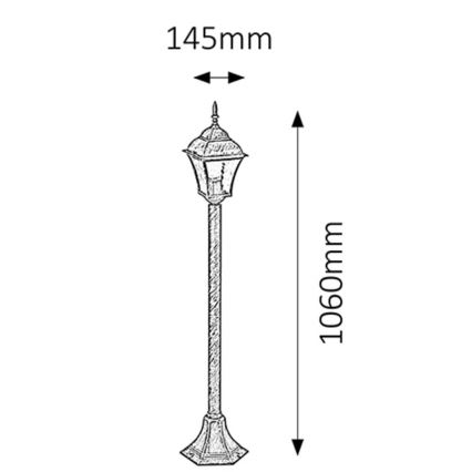 Rabalux 8395 - Lampadaire extérieur TOSCANA 1xE27/60W/230V IP44