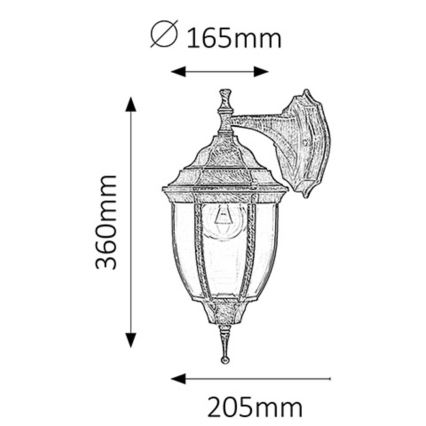 Rabalux - Applique murale extérieure 1xE27/60W/230V