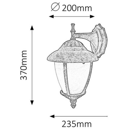 Rabalux - Applique murale extérieure 1xE27/60W/230V