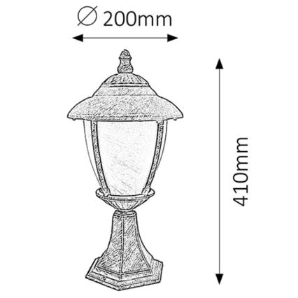 Rabalux - Lampadaire extérieur 1xE27/60W/230V