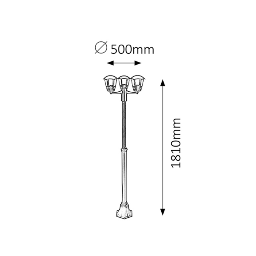 Rabalux - Lampe d'extérieur 3xE27/60W/230V IP44 1,81 m