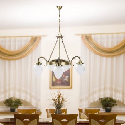 Rabalux 8633 - Lustre avec chaîne ANNABELLA 3xE14/40W+2xE27/60W