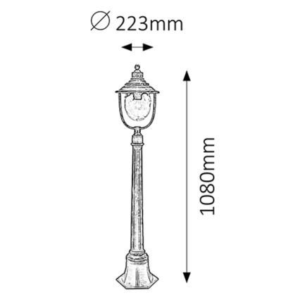 Rabalux - Lampadaire extérieur 1xE27/60W/230V