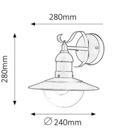 Rabalux - Buiten wandlamp 1xE27/60W/230V IP44