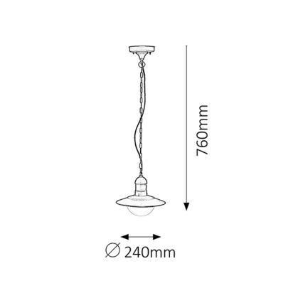 Rabalux - Hanglamp voor buiten 1xE27/60W zwart IP44