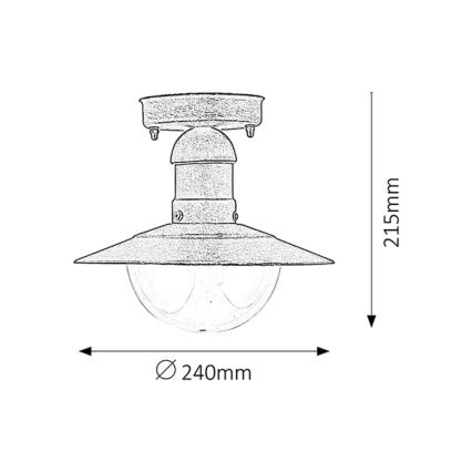 Rabalux - Plafonnier extérieur 1xE27/60W IP44