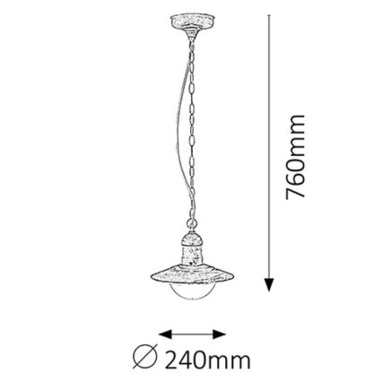 Rabalux - Hanglamp voor buiten 1xE27/60W IP44