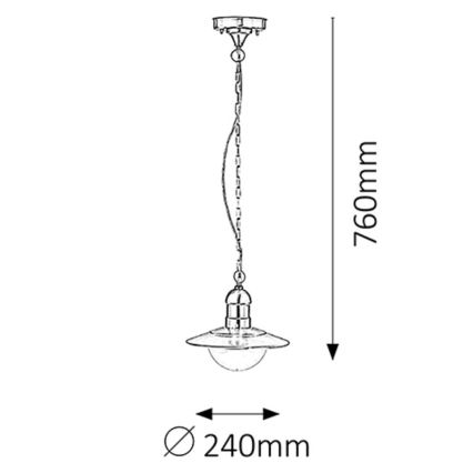 Rabalux - Hanglamp voor buiten 1xE27/60W IP44