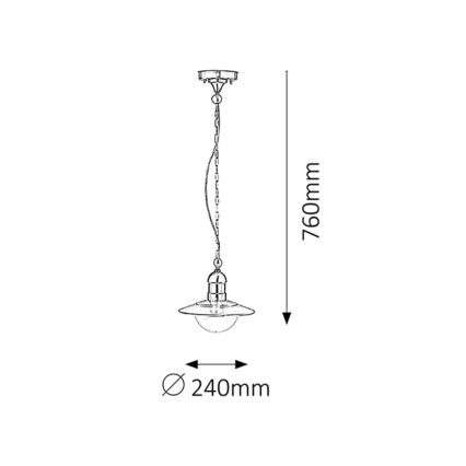 Rabalux - Hanglamp voor buiten 1xE27/60W IP44