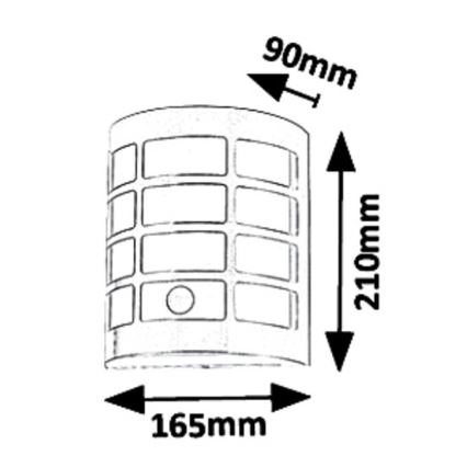 Rabalux 8800 - Applique murale extérieure avec détecteur SEVILLA 1xE27/11W/230V IP44