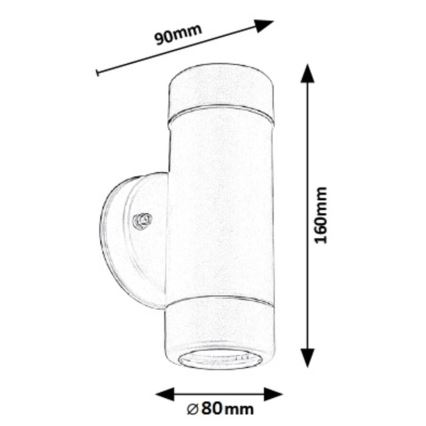 Rabalux - Applique murale extérieure 2xGU10/10W/230V IP44