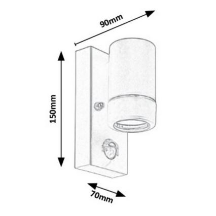 Rabalux - Applique murale extérieur avec détecteur 1xGU10/10W/230V IP44 blanc