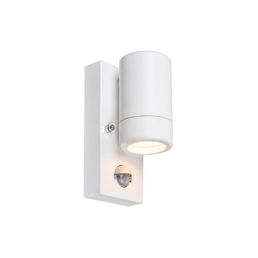 Rabalux 8838 - Witte buiten wandlamp met sensor MEDINA 1x GU10 / 10W / 230V
