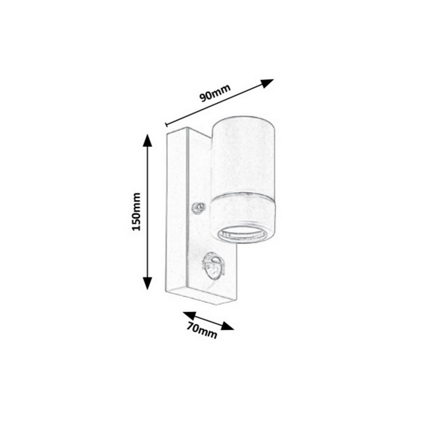 Rabalux 8838 - Witte buiten wandlamp met sensor MEDINA 1x GU10 / 10W / 230V