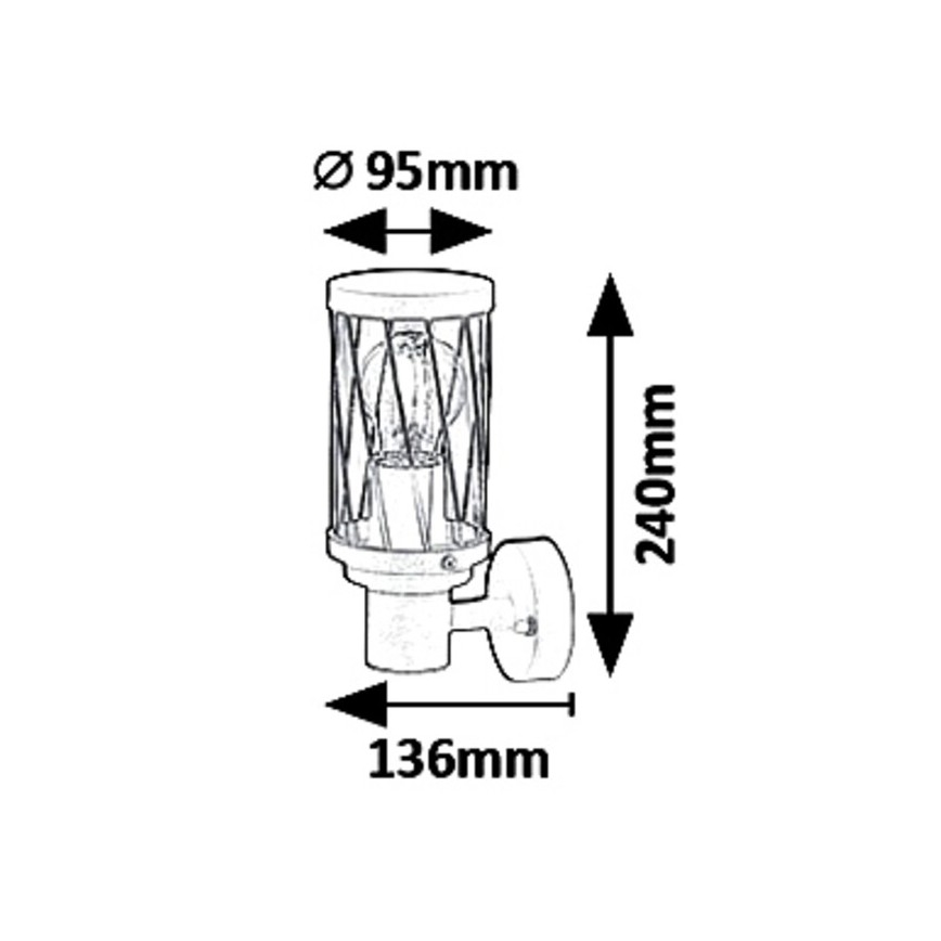 Rabalux 8888 - Buiten wandverlichting BUDAPEST 1xE27/40W/230V IP44
