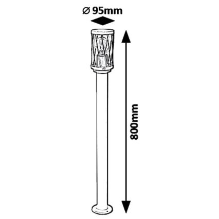 Rabalux 8890 - Lampadaire extérieur BUDAPEST 1xE27/40W/230V IP44