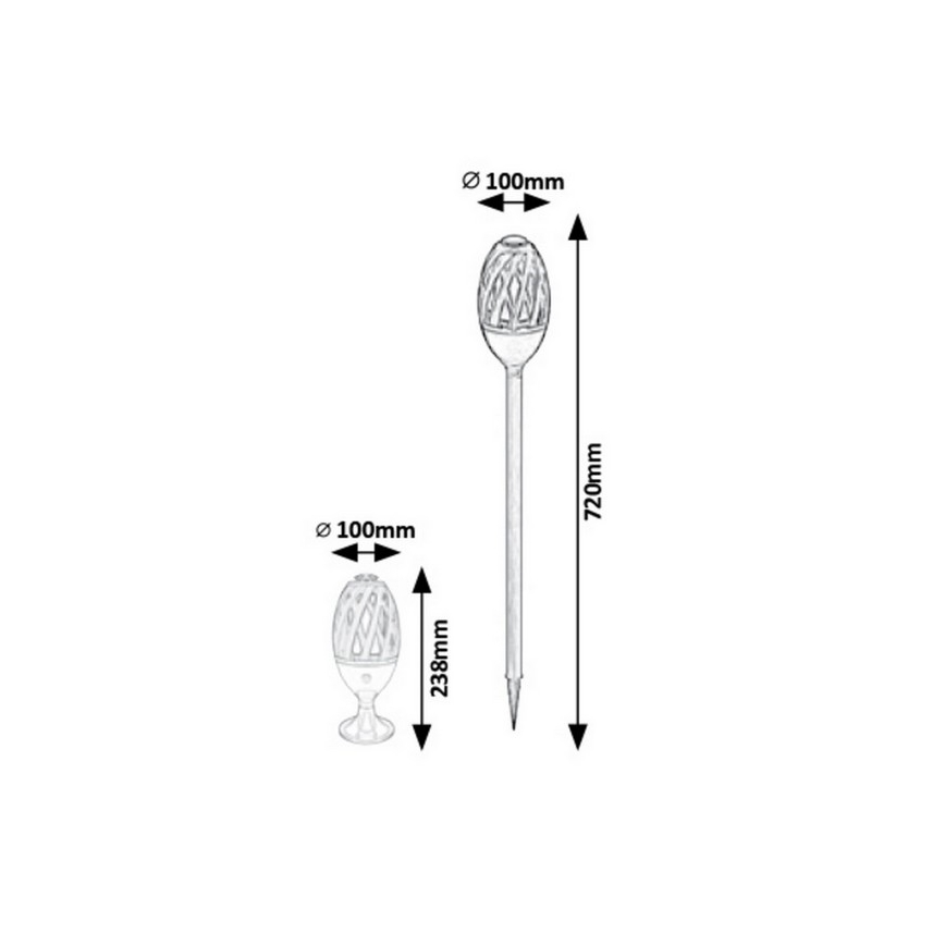Rabalux 8946 - LED Buitenlamp met oplaadbare USB-batterij FLAMENCO LED / 5W / IP65