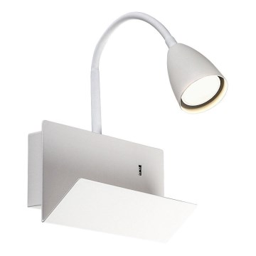 Rabalux - Applique murale avec étagère et USB port 1xGU10/25W/230V blanc