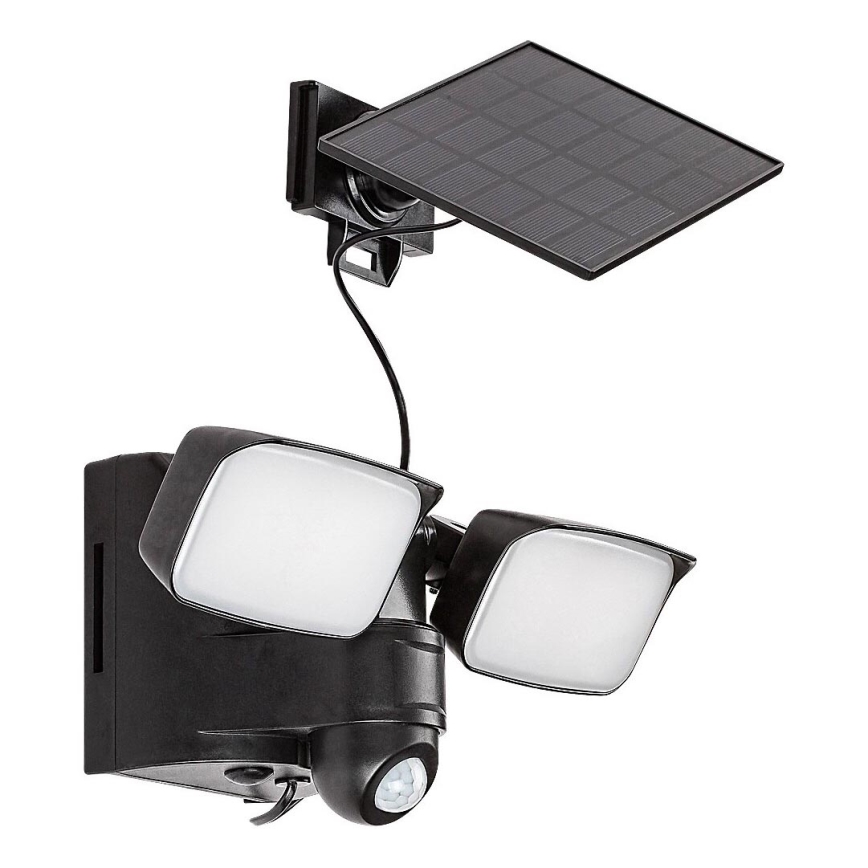 Rabalux - Applique murale flexible avec détecteur et panneau externe 2xLED/5W/3,7V IP54 noir 600 mAh