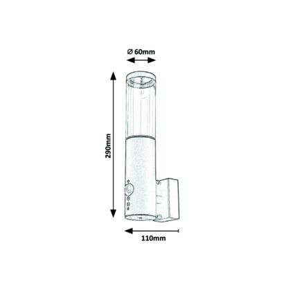 Rabalux - Buitenwandlamp met sensor 1x GU10 / 7W / 230V IP44
