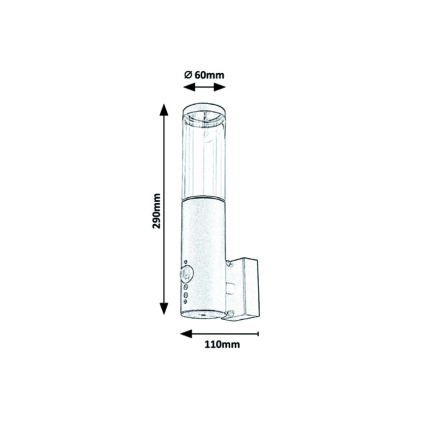 Rabalux - Buitenwandlamp met sensor 1x GU10 / 7W / 230V IP44
