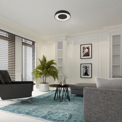 Rabalux - Dimbare LED Plafondlamp LED/38W/230V zwart 3000-6500K + afstandsbediening diameter 48 cm
