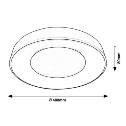 Rabalux - Dimbare LED Plafondlamp LED/38W/230V zwart 3000-6500K + afstandsbediening diameter 48 cm