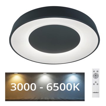 Rabalux - Dimbare LED Plafondlamp LED/38W/230V zwart 3000-6500K + afstandsbediening diameter 48 cm