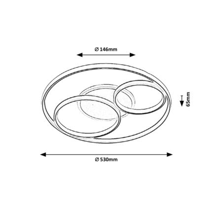 Rabalux - Dimbare LED plafondlamp LED/50W/230V 3000-6000K + afstandsbediening