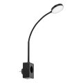 Rabalux - dimbare LED-wandlamp LED/4W/230V met USB-poort voor stopcontact 3000/4000/6000K zwart