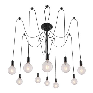 Rabalux - Hanglamp 10xE27/60W/230V spin zwart