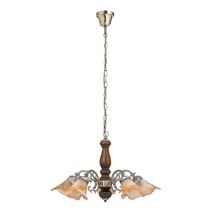 Rabalux - Hanglamp aan een ketting 5xE14/40W/230V walnoot