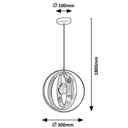 Rabalux - Hanglamp een aan koord 1xE27/60W/230V