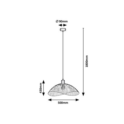 Rabalux - Hanglamp aan een koord 1xE27/60W/230V