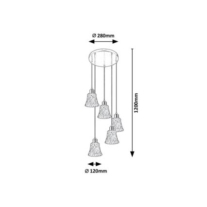 Rabalux - Hanglamp aan een koord 5xE14/40W/230V