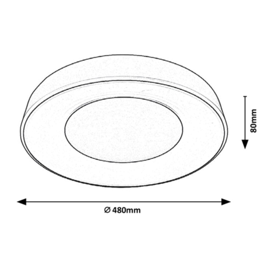 Rabalux - LED dimbare plafondlamp LED/38W/230V 3000-6500K wit + afstandsbediening Ø 48 cm