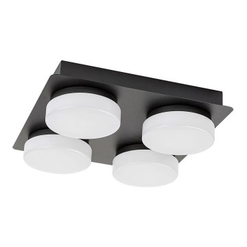 Rabalux - LED Plafondverlichting badkamer 4xLED/5,2W/230V IP44 zwart