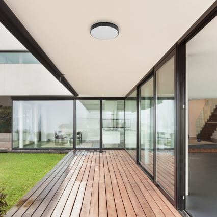 Rabalux - Plafonnier LED pour salle de bains LED/24W/230V 2800K/4000K/6000K IP44 noir Ø 30 cm