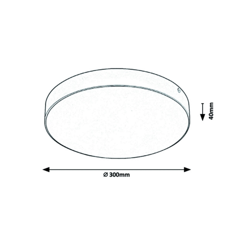 Rabalux - Plafonnier LED pour salle de bains LED/24W/230V 2800K/4000K/6000K IP44 noir Ø 30 cm