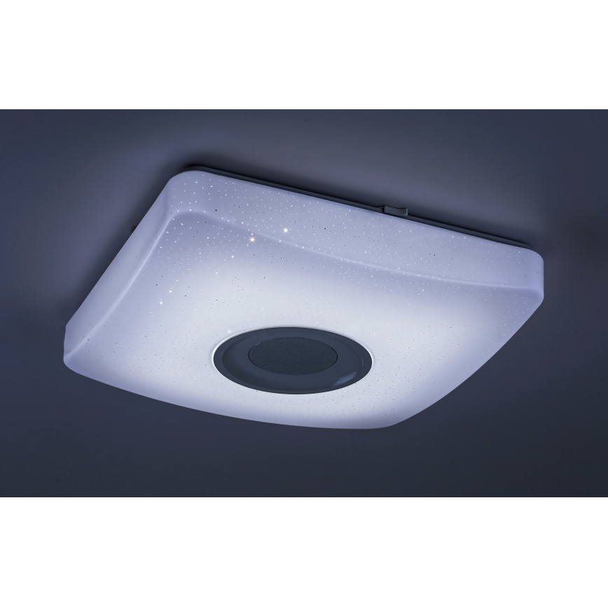 Rabalux - LED RGB dimbare plafondlamp met luidspreker LED/18W/230V 3000-6000K Bluetooth + afstandsbediening 36,5x36,5 cm