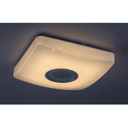 Rabalux - LED RGB dimbare plafondlamp met luidspreker LED/18W/230V 3000-6000K Bluetooth + afstandsbediening 36,5x36,5 cm