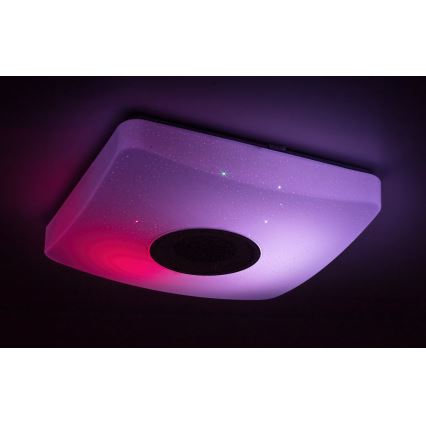 Rabalux - LED RGB dimbare plafondlamp met luidspreker LED/18W/230V 3000-6000K Bluetooth + afstandsbediening 36,5x36,5 cm