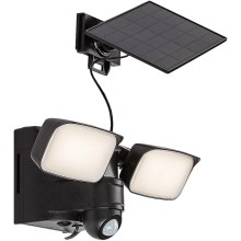 Rabalux - LED Solar wandlamp met sensor 2xLED/5W/3,7V IP54 zwart