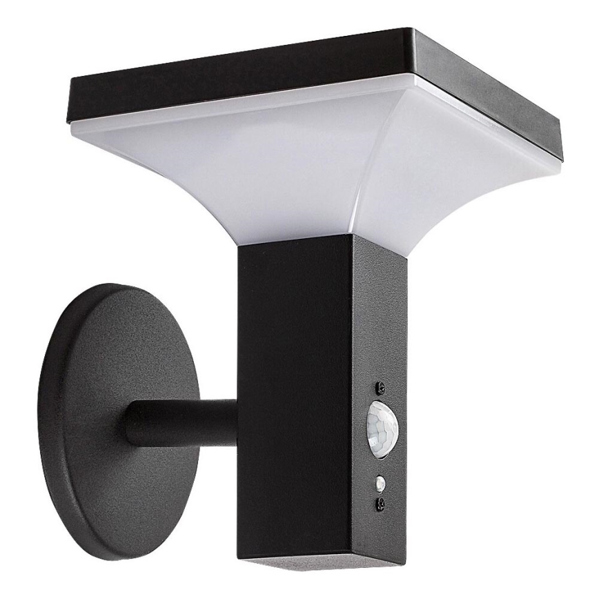 Rabalux - LED Solar Wandlamp met sensor LED/4W/230V IP44 zwart 2200 mAh
