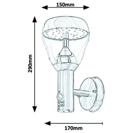 Rabalux - LED Wand Lamp voor Buiten met Sensor LED / 8,5W / 230V IP44
