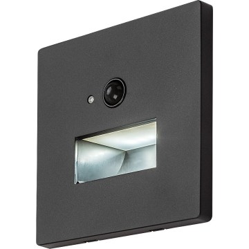 Rabalux - Luminaire d'escalier LED avec capteur de mouvement et capteur crépusculaire LED/1W/230V 3000/4500/6500K noir