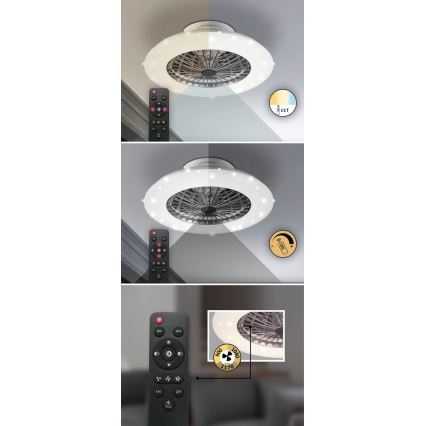 Rabalux - Plafonnier à intensité variable avec ventilateur LED/30W/230V + télécommande 3000-6500K
